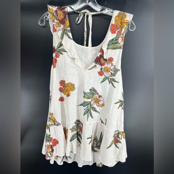 Free People Summer in Tulum white linen blend tunic top or mini sun dress medium - Picture 7 of 12